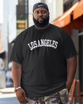 Men's Plus Size Street Los Angeles Graffiti Camouflage Short Sleeve Shorts Suit